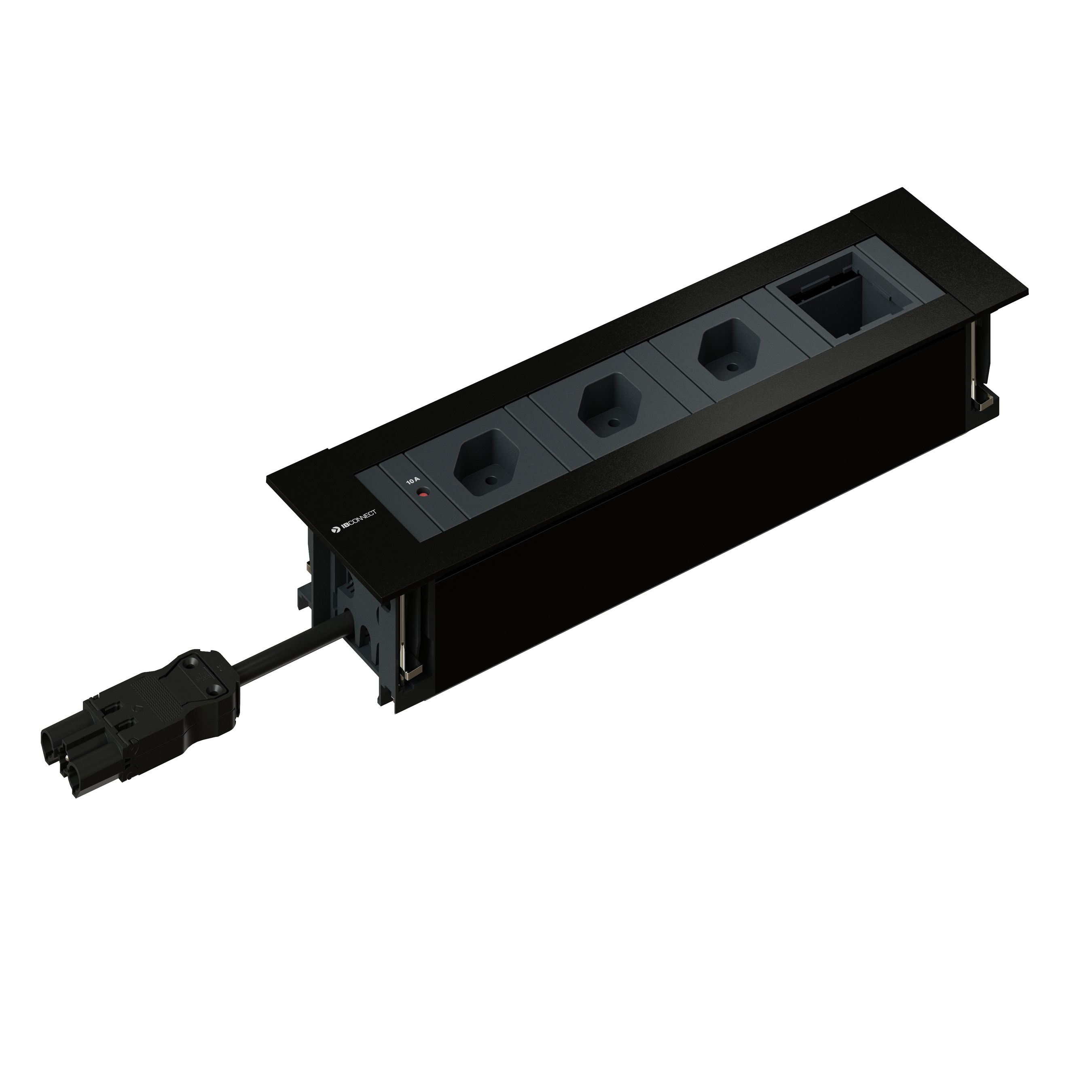 INTRO2.0 bloc multiprise noir 3x type 13 1x vide