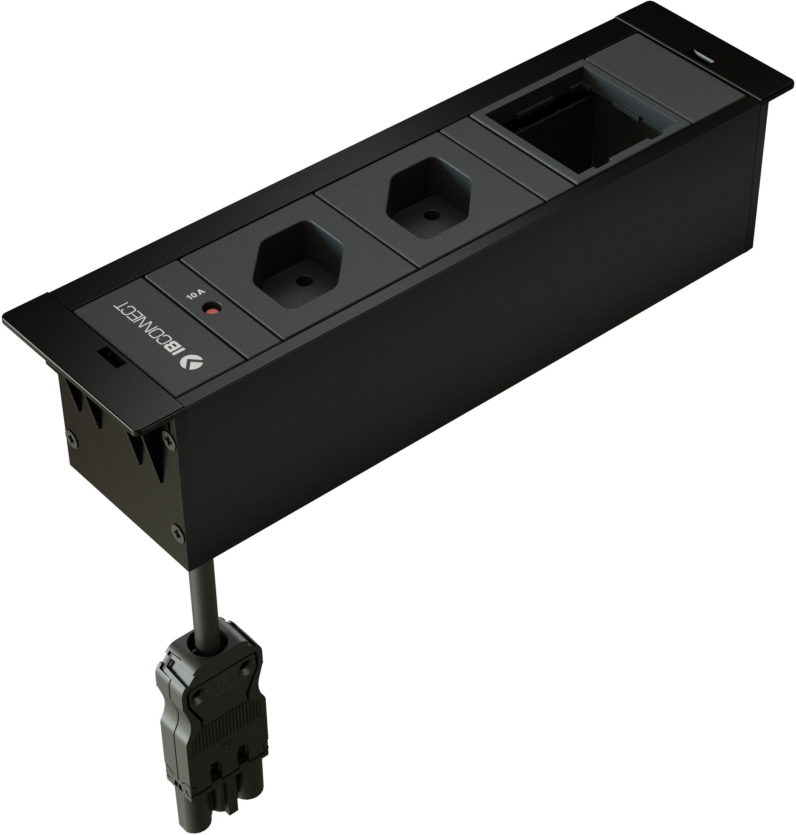 CUBOBOX Steckdoseneinheit schwarz S 3-fach 2x Typ 13 1x Leermodul