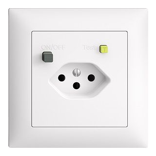 Steckdose 1x Typ 13 Gr.1x1 UP mit FI 30mA EdizioDue weiss