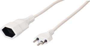 TD-Verlängerung H05VV-F3G1.0 3m weiss Typ 12 / Typ 13