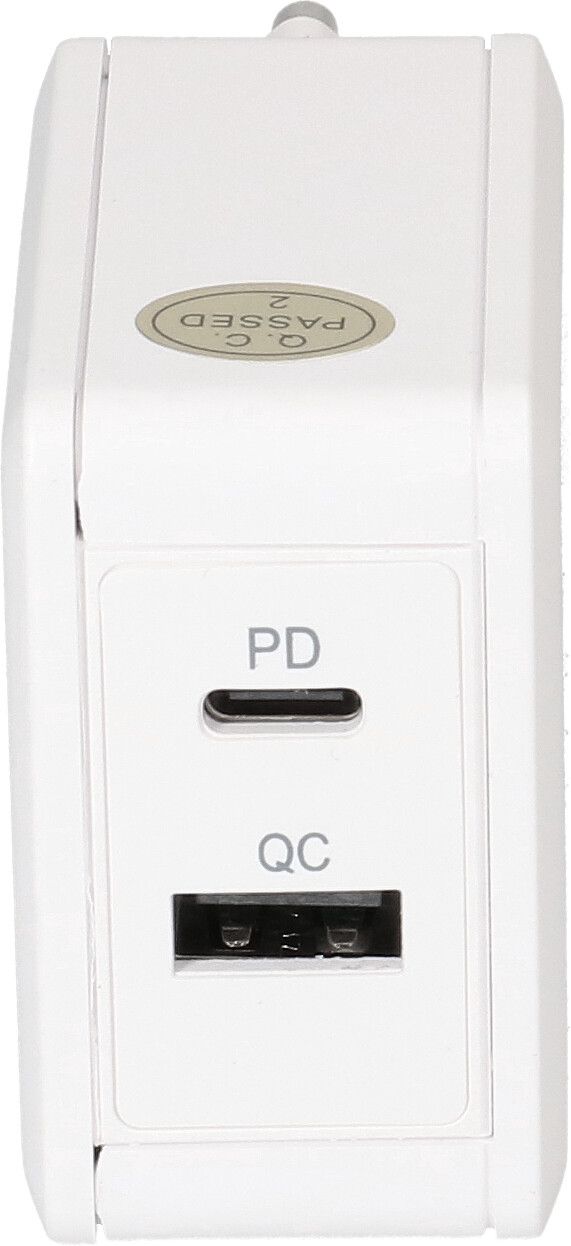 adattatore di ricarica rapida USB 1x USB-C PD 1x USB-A 45W bianco