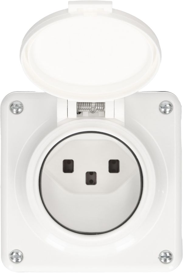 presa 1x tipo 23 dim.1x1 AP Mica Nass IP55 bianco