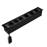 CUBOBOX bloc multiprise noir L 6 fois 3x Schuko 3x module vide