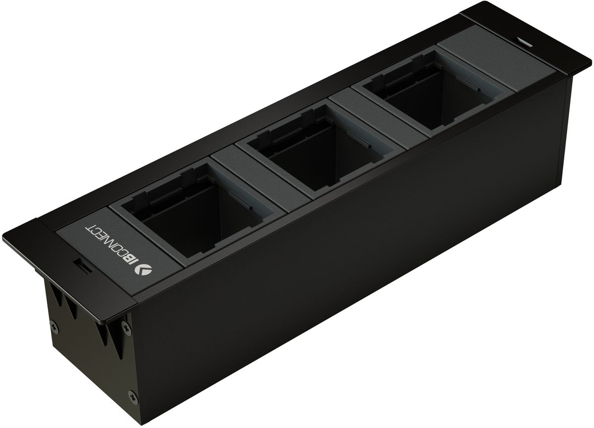 CUBOBOX presa multipla nero S 3 volte 3x modulo vuoto