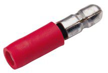 Rundstecker isoliert 0.5-1mm² Steckerdurchmesser 4mm rot PVC