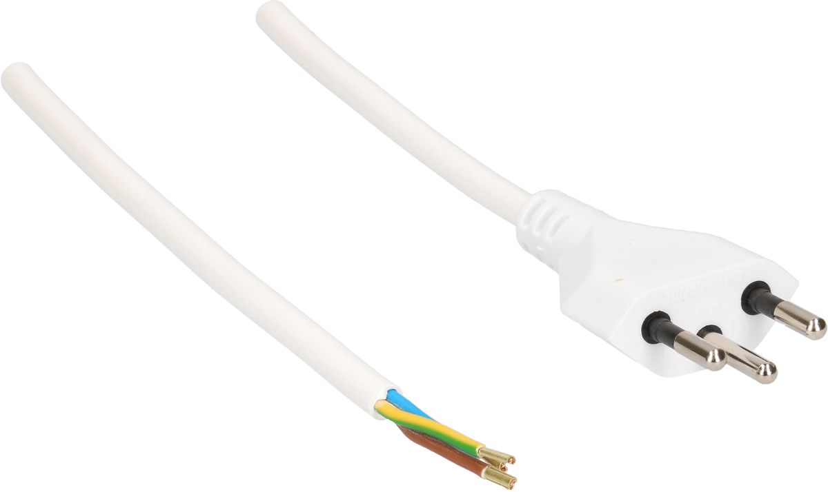 câble secteur TDLR H03VV-F3G0.75 3m blanc type 12
