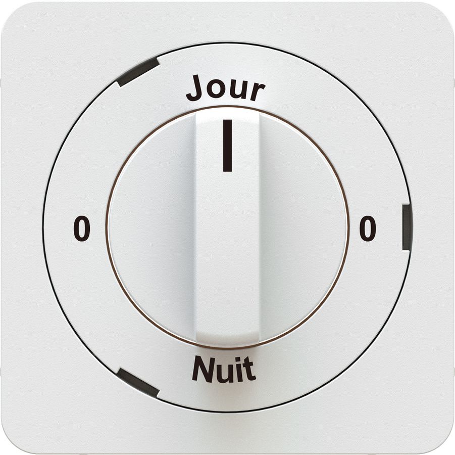 Front plates for turnable switch 0-Jour-0-Nuit white