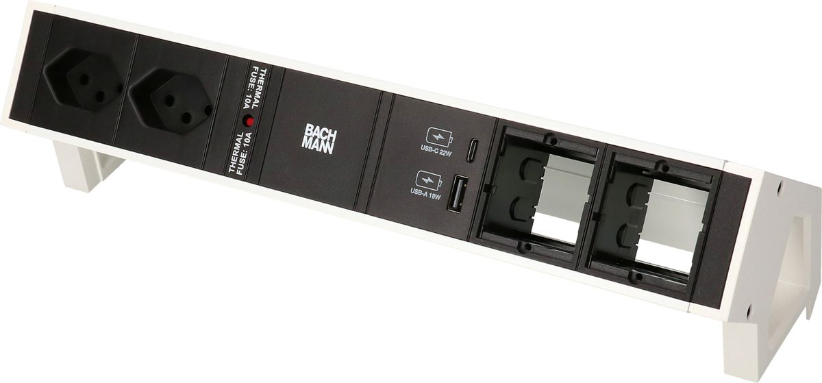 DESK 2 weiss 2x Typ13 1x USB A/C Charger 2x Leer