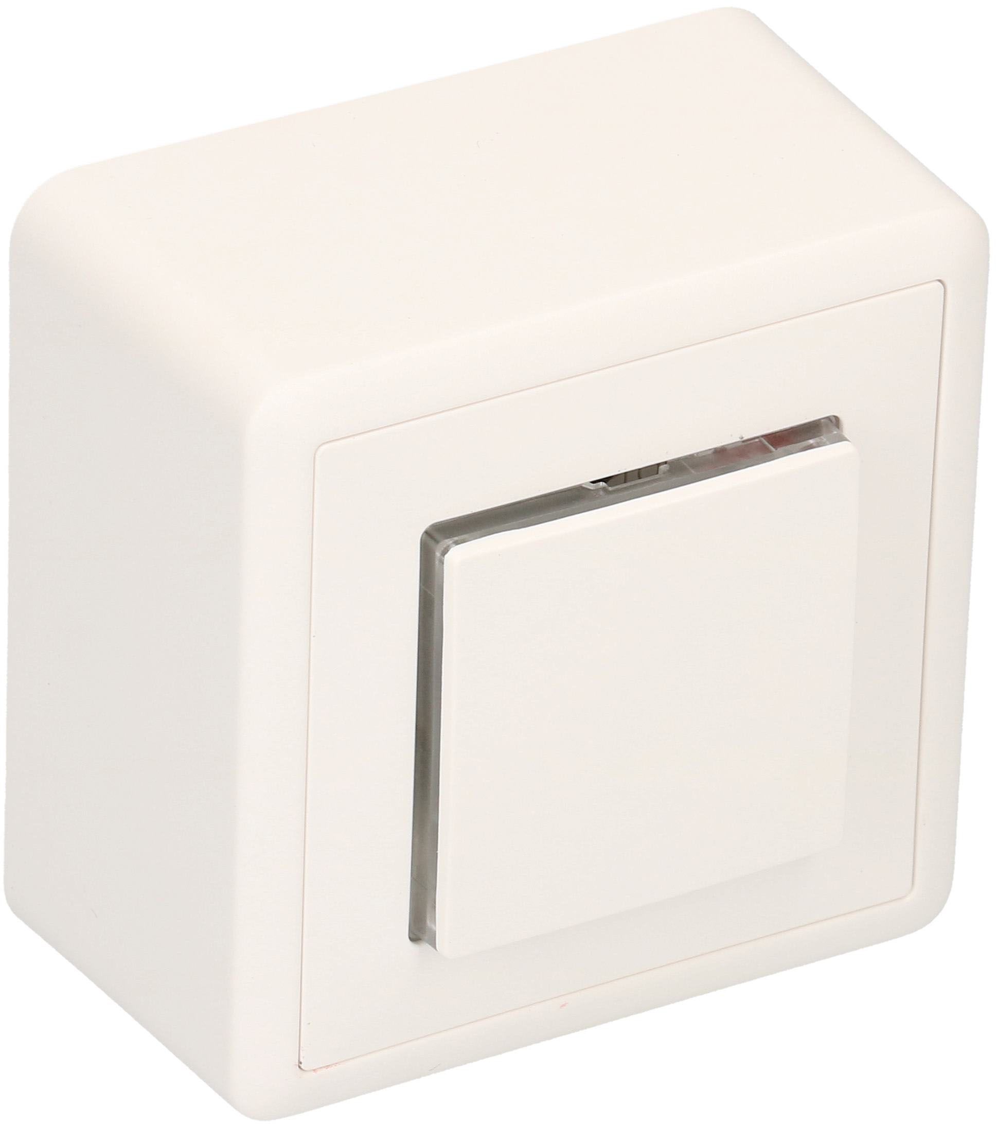 Drucktaster A/R beleuchtet AP EdizioDue weiss