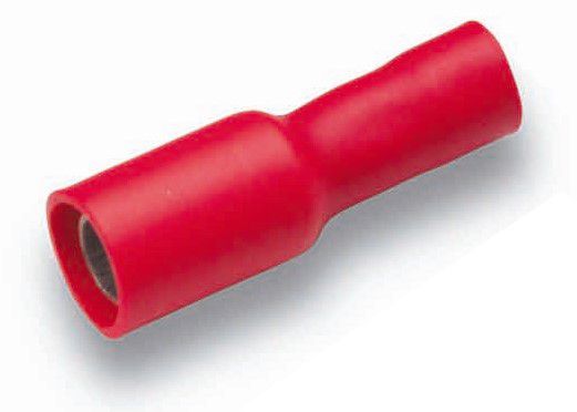 Rundsteckhülse isoliert 0.5-1mm² Steckerdurchm. 4mm rot PVC