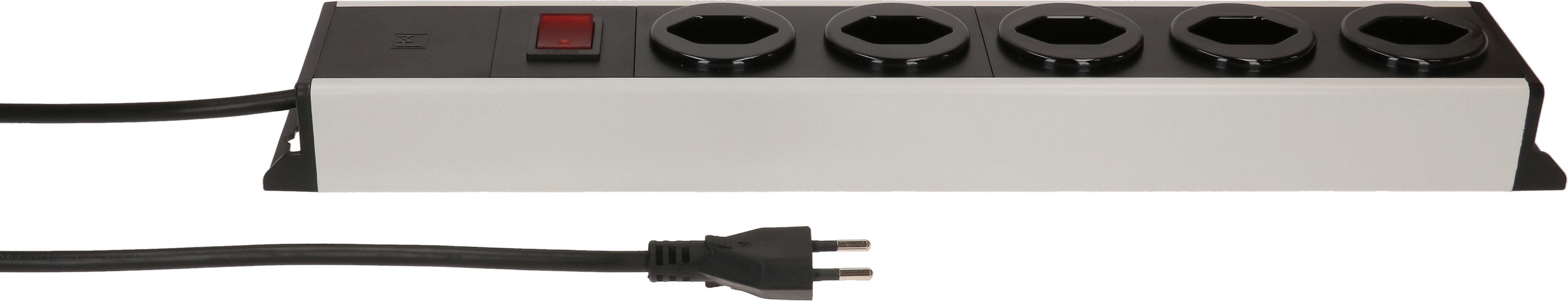 Steckdosenleiste Power Line 5x Typ 13 grau/schwarz Schalter 1.5m