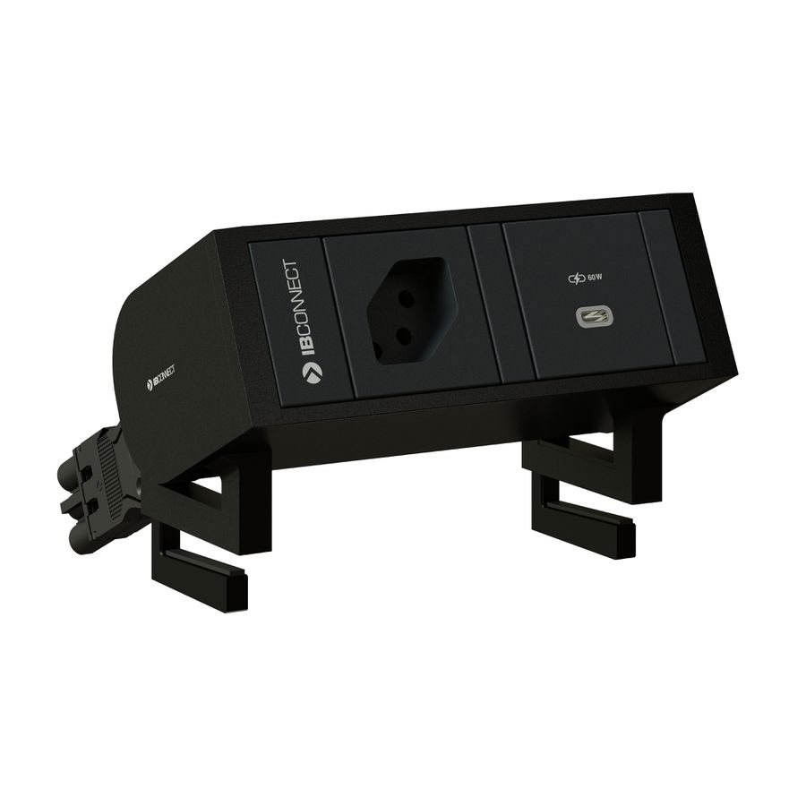 SUPRA Steckdoseneinheit schwarz 1x Typ 13 1x USB-C 60W
