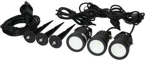 set di 3 lampade da giardino Merkuro/ ALU nero IP65/ LED/ tipo 11