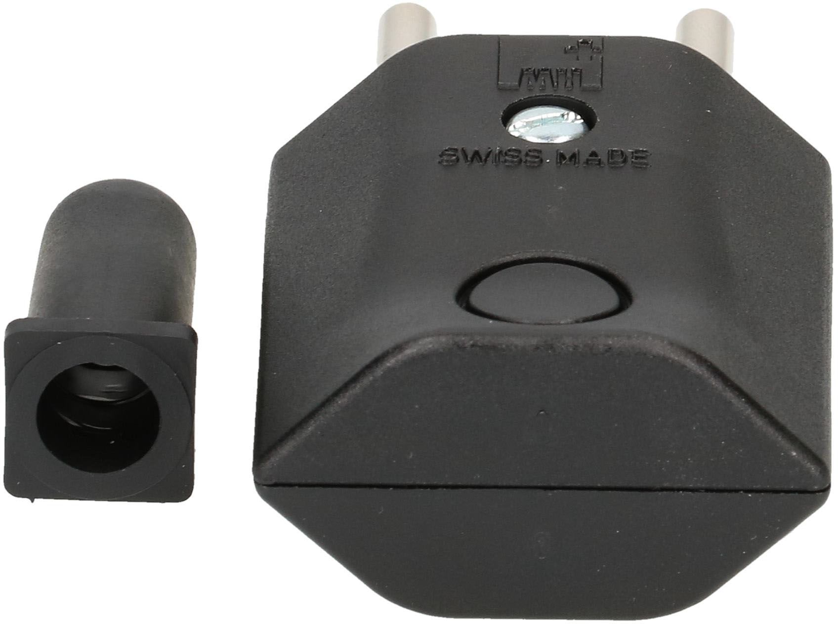 Stecker Typ 12 gewinkelt 3-polig schwarz