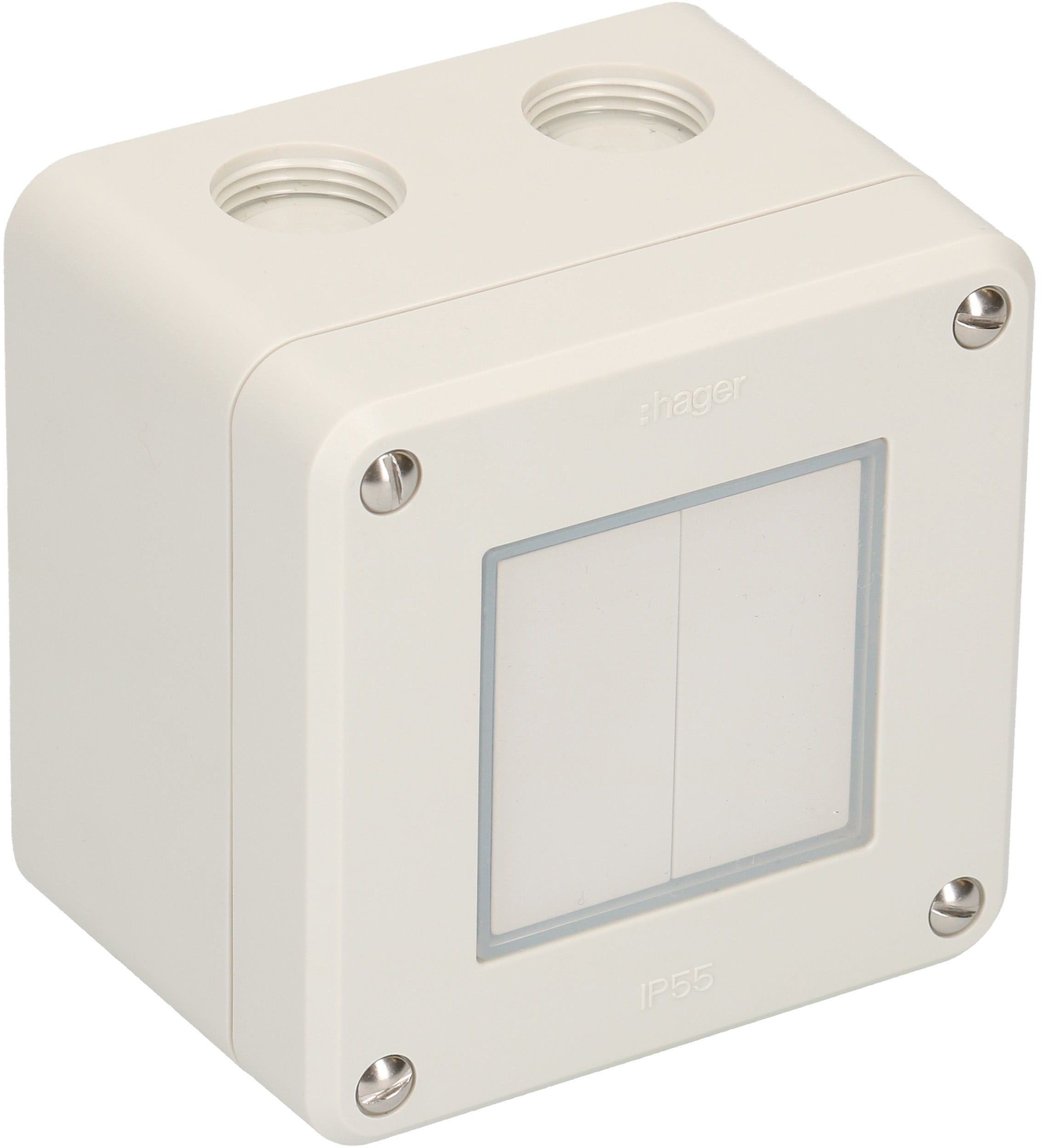 interrupteur à pous. double schéma 3+3 ta.1x1 AP Robusto IP55 gr