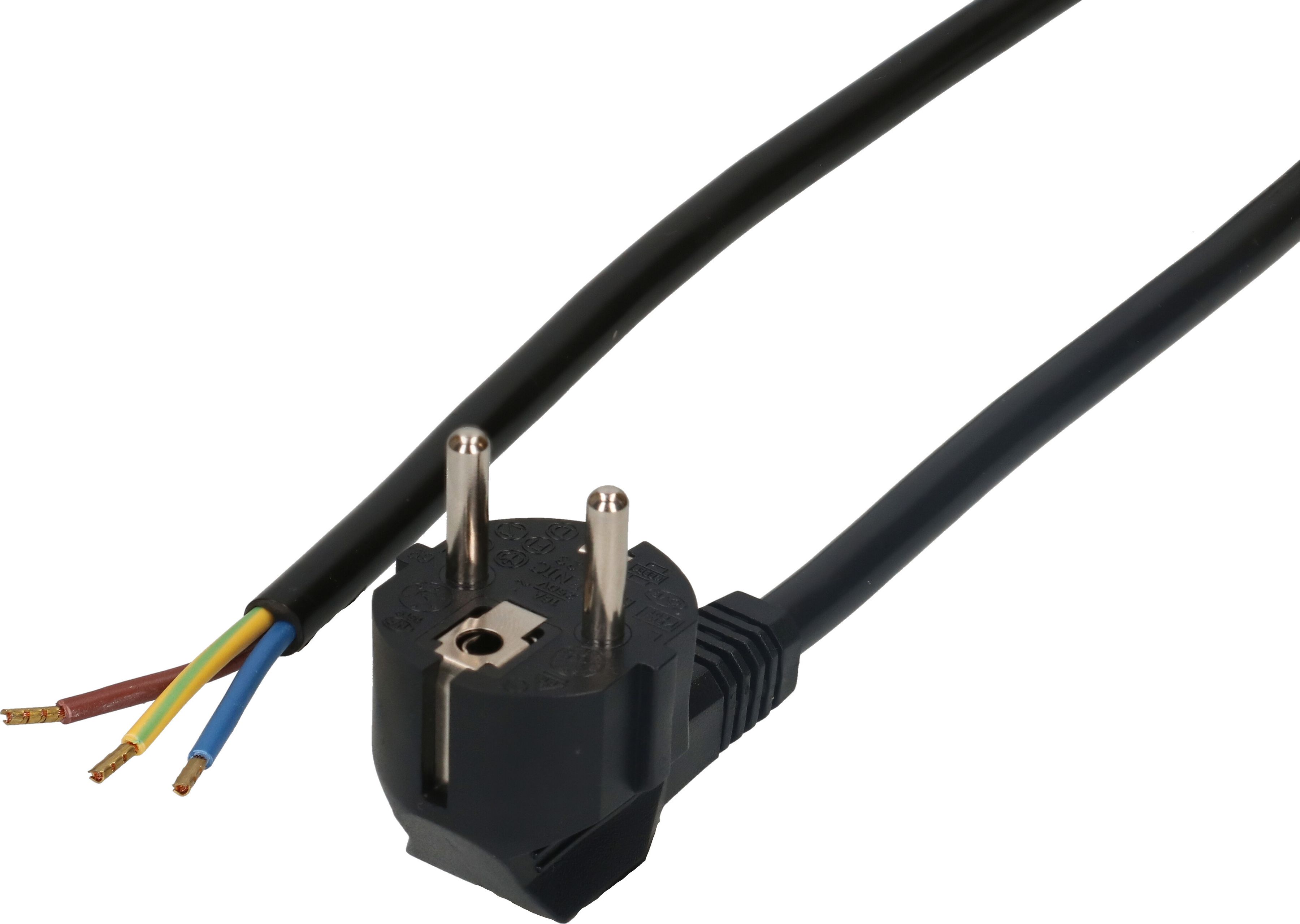 TD câble secteur H05VV-F3G1.5 3m noir Schuko