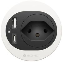 ATOM presa multipla bianco 1x tipo 13 1x USB-A 1x USB-C