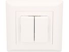 Doppel-Druckschalter Schema3+3 UP Kallysto weiss
