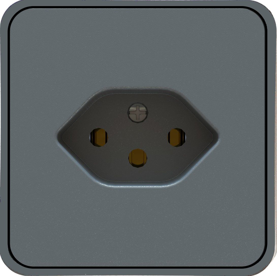 presa aggiuntiva per mobili 1x tipo 13 antracite 2m tipo 12