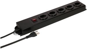 Steckdosenleiste Power Line 5x Typ 23 sw/sw Schalter 1.5m Magnet