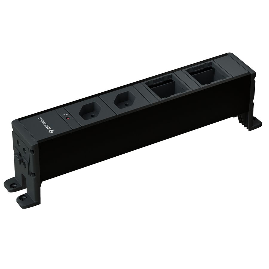 CUBO Steckdoseneinheit schwarz 2x Typ 13 2x Leermodul