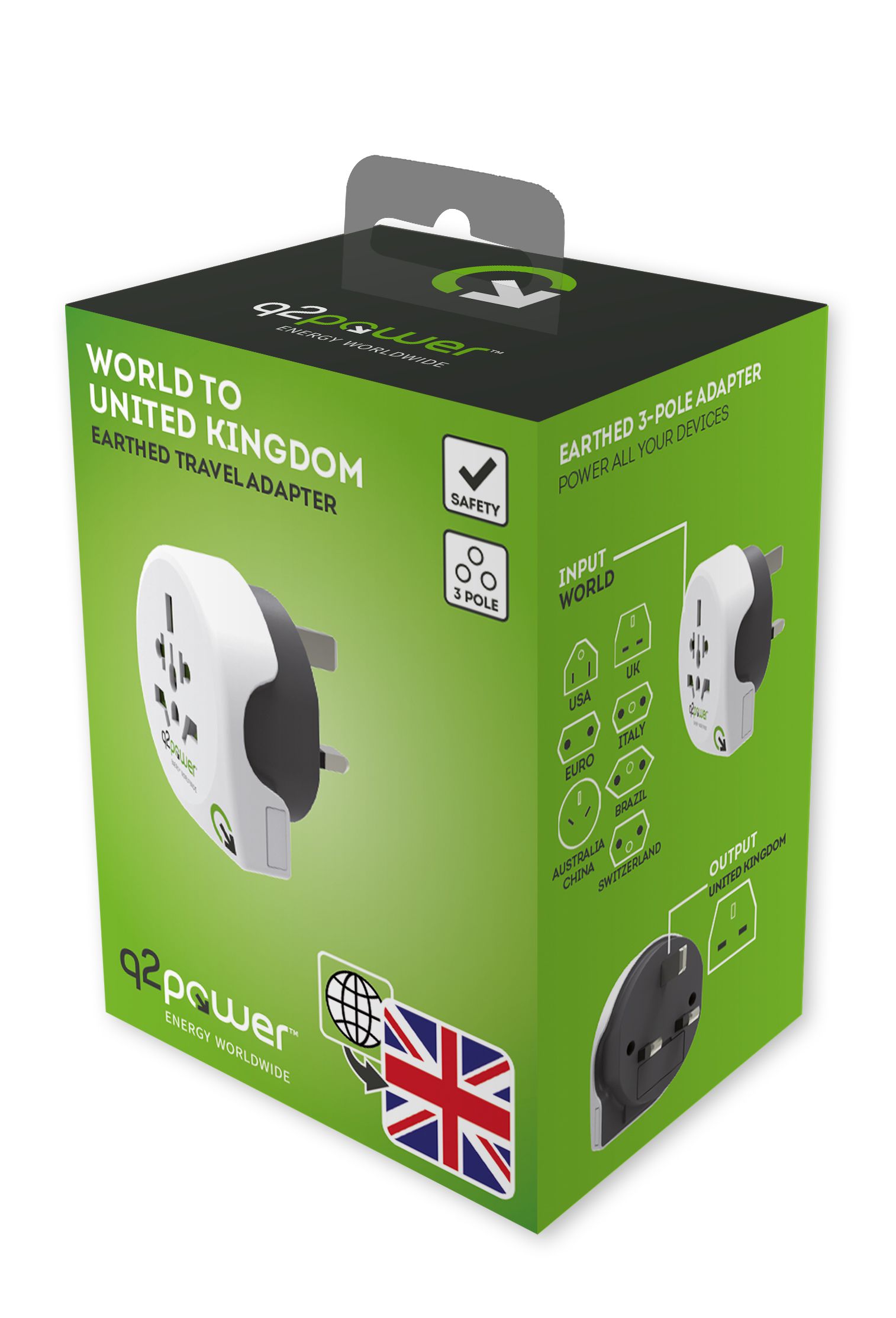 Adattatore mondo Q2 Power Welt Adapter UK