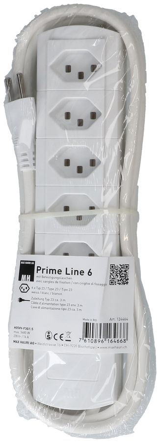 Steckdosenleiste Prime Line 6x Typ 23 weiss 3m