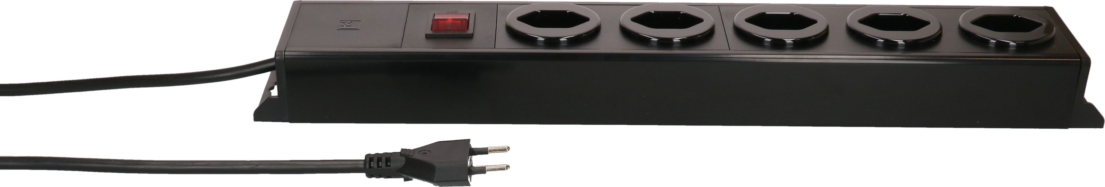 Steckdosenleiste Power Line 5x Typ 13 sw/sw Schalter 1.5m