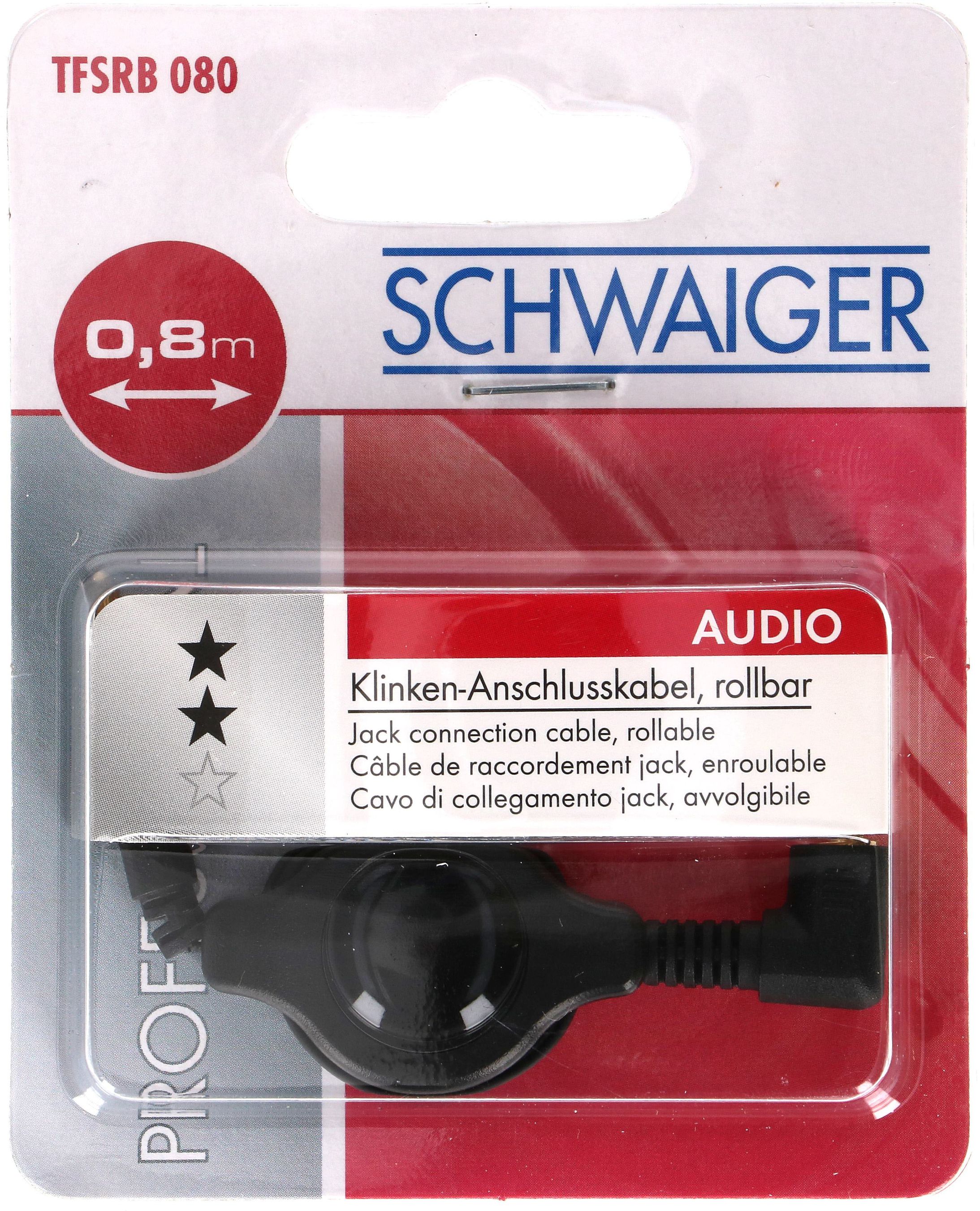 Audio-Verbindungskabel rollbar 0.8m Schwarz
