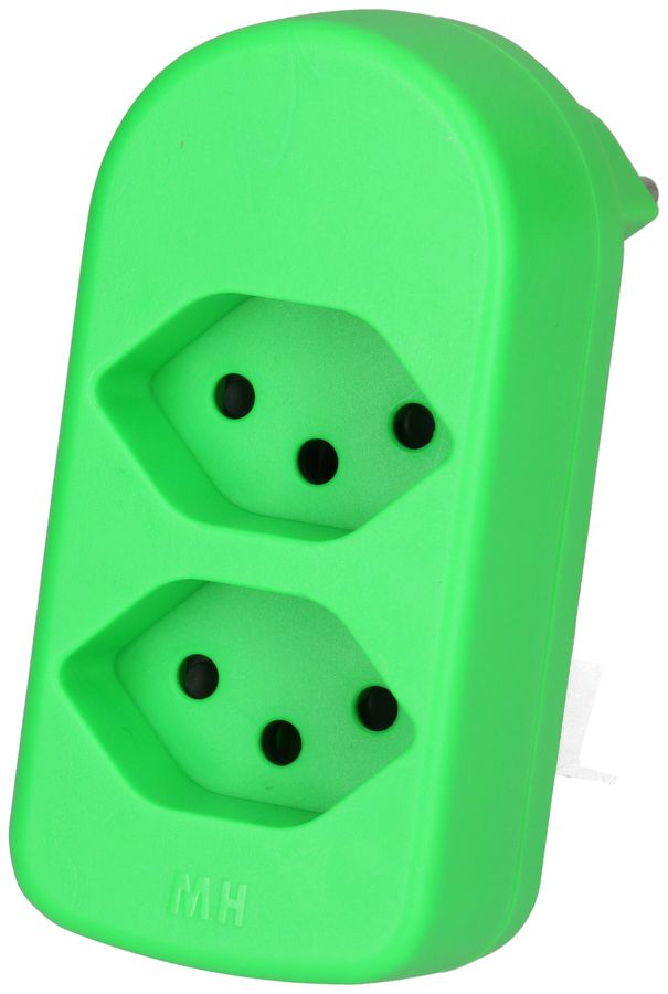 Spina multipla maxADAPTturn 2x tipo 13 verde fluo ruotabile BS
