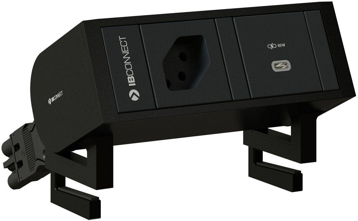 SUPRA Steckdoseneinheit schwarz 1x Typ 13 1x USB-C 60W
