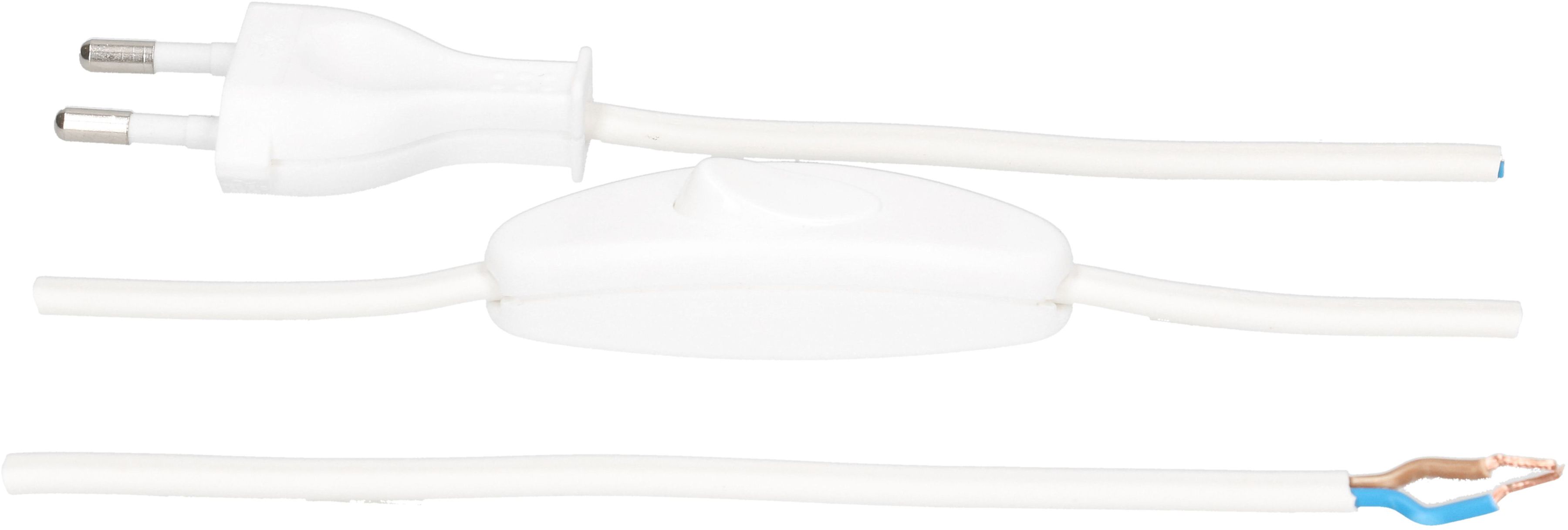 TDLF-Netzkabel H03VVH2-F2X0.75 2m weiss Schalter T26