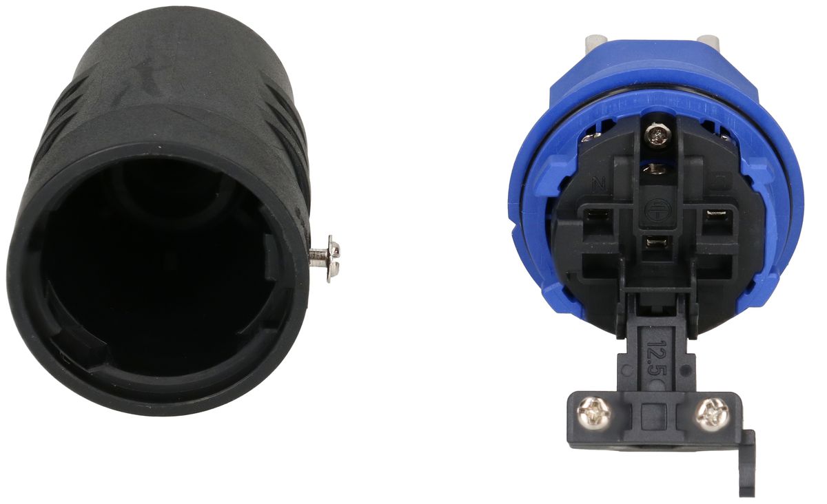 fiche type 23 3 pôles noir/bleu IP55