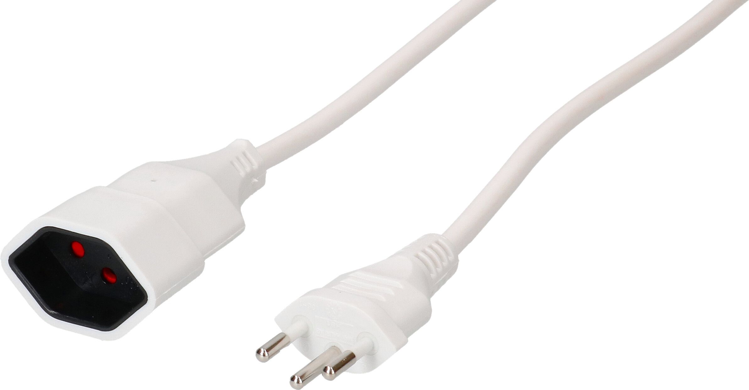 TD-Verlängerung H05VV-F3G1.0 3m weiss BS Typ 12 / Typ 13