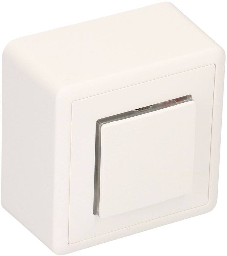 Drucktaster A/R beleuchtet AP EdizioDue weiss