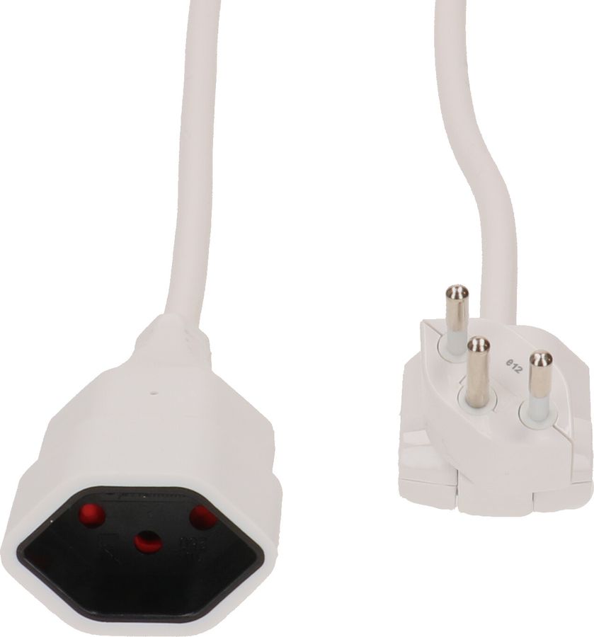 Rallonge TD H05VV-F3G1.0 1m blanc clip-clap type 12 / type 13