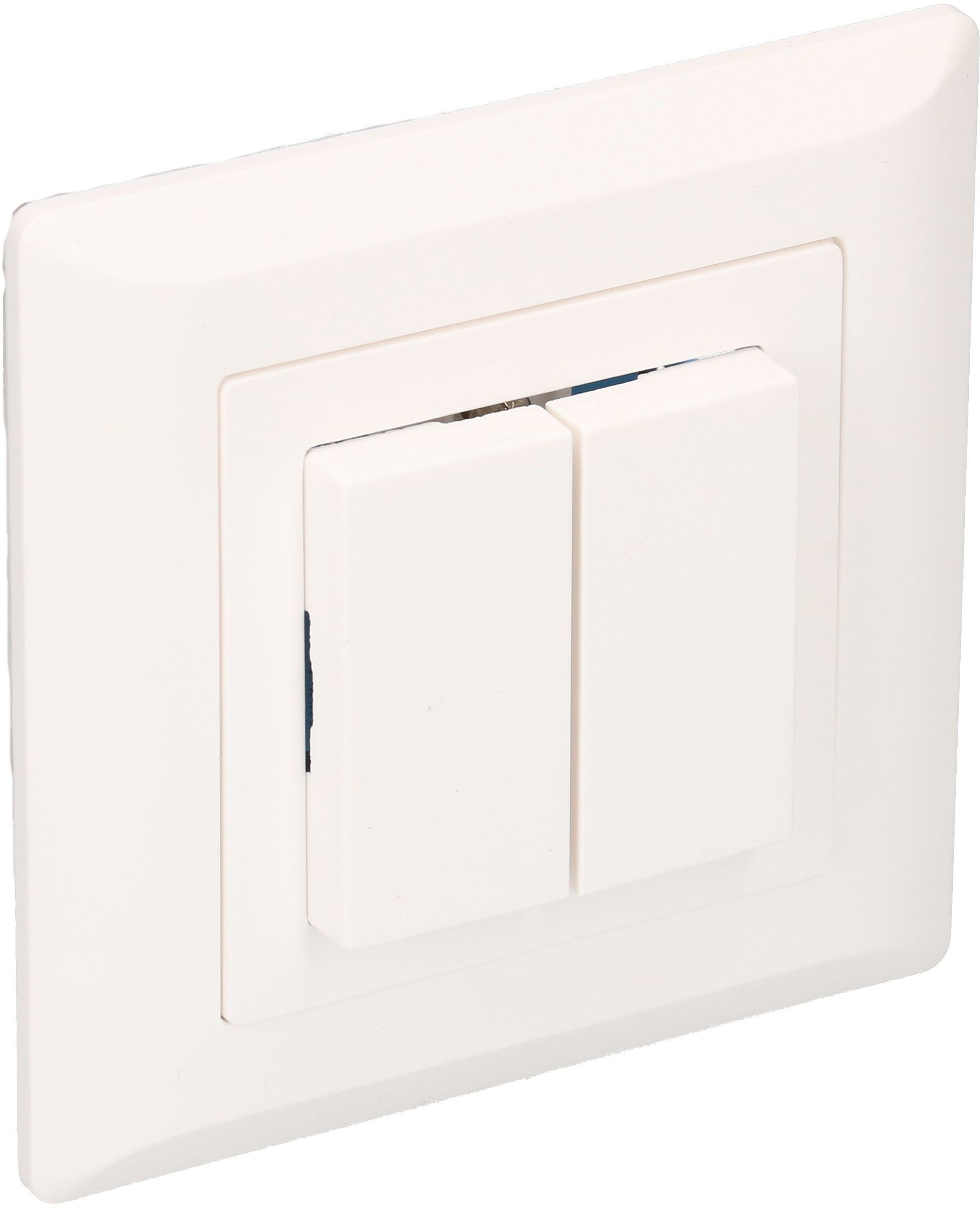 Doppel-Druckschalter Schema3+3 UP Kallysto weiss