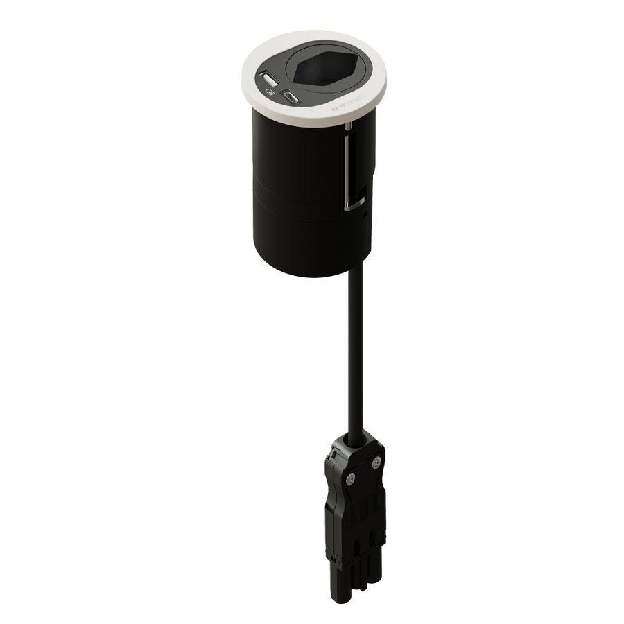 ATOM Steckdoseneinheit weiss 1x Typ 13 1x USB-A 1x USB-C