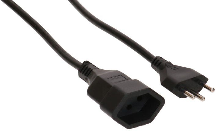 TD-Verlängerung H05VV-F3G1.0 0.25m schwarz Typ 12 / Typ 13