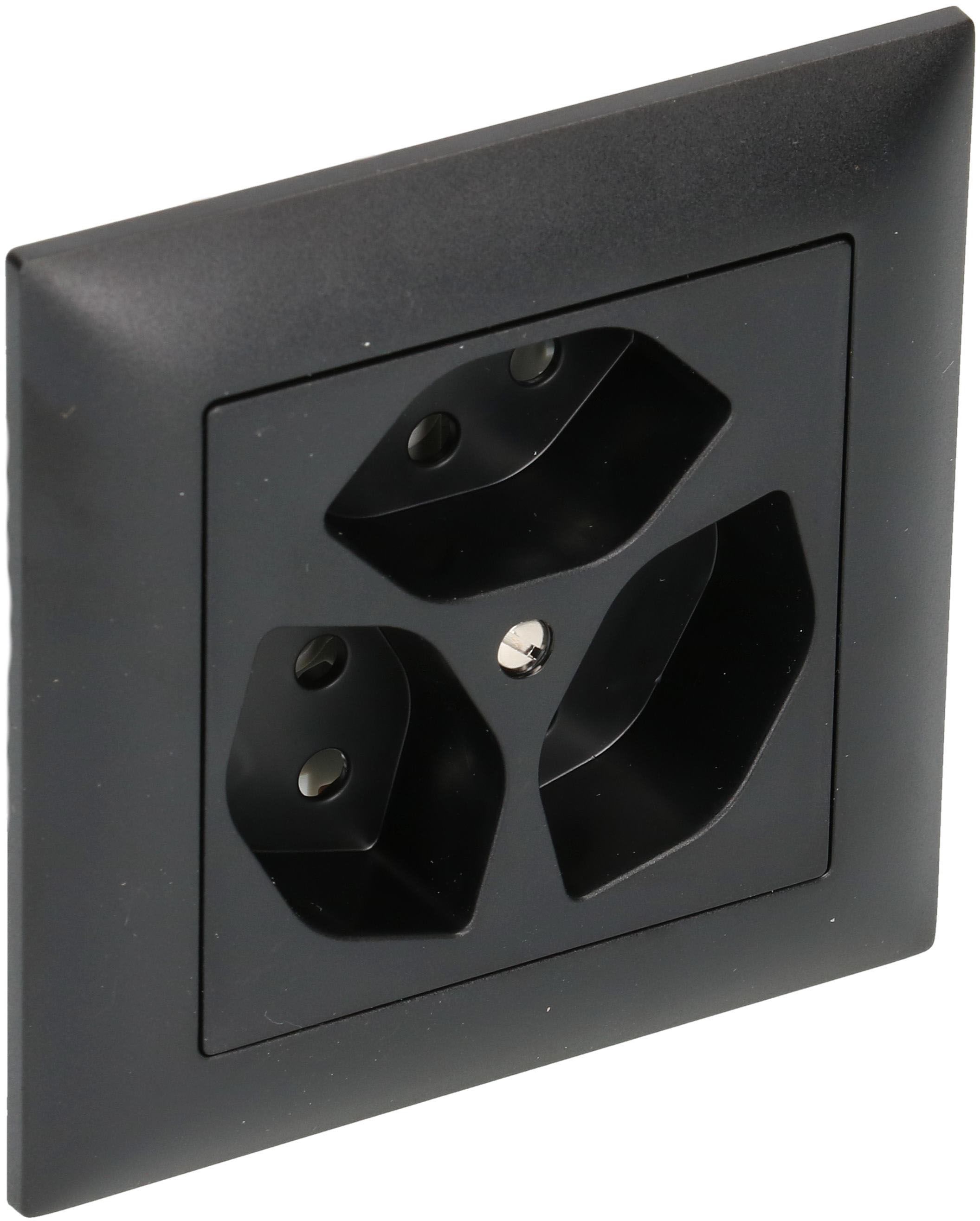 Steckdose 3x Typ 13 Gr.1x1 UP EdizioDue schwarz