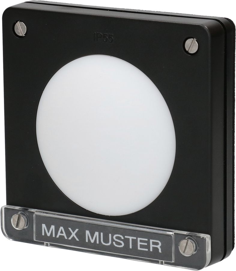 Drucktaster Sonnerie +Name. Einsatz +Frontset exo IP55 grau