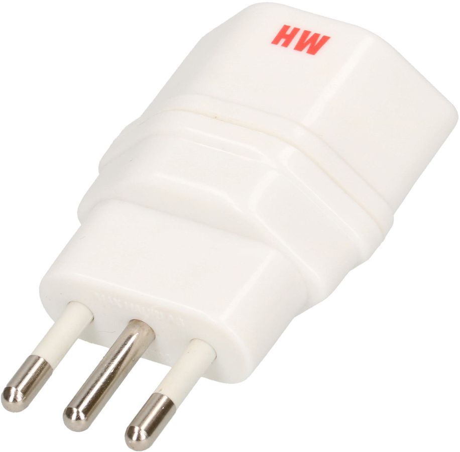 Übergangsstecker Italien/Typ 13 3-polig weiss