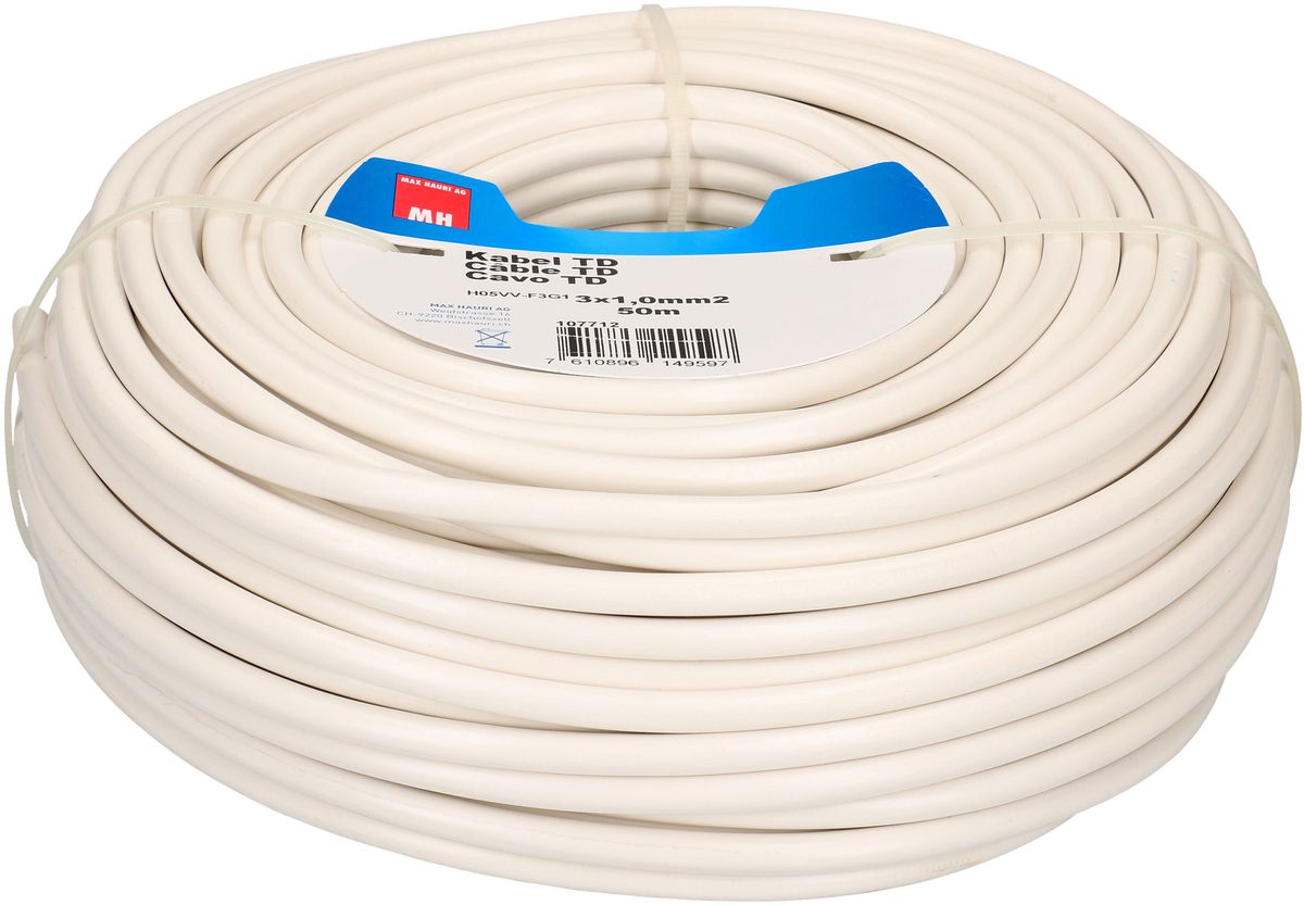 câble TD H05VV-F3G1.0 50m blanc