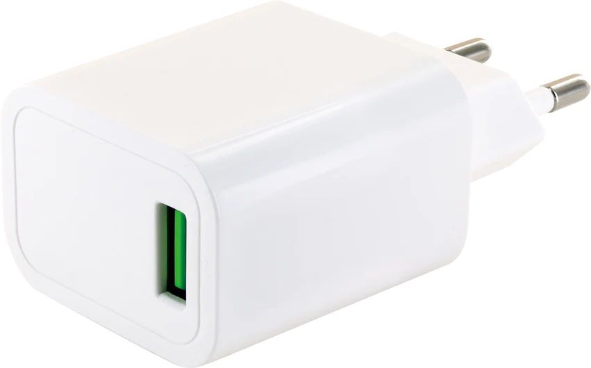 USB Schnellladeadapter 1x USB-A QC 18W weiss