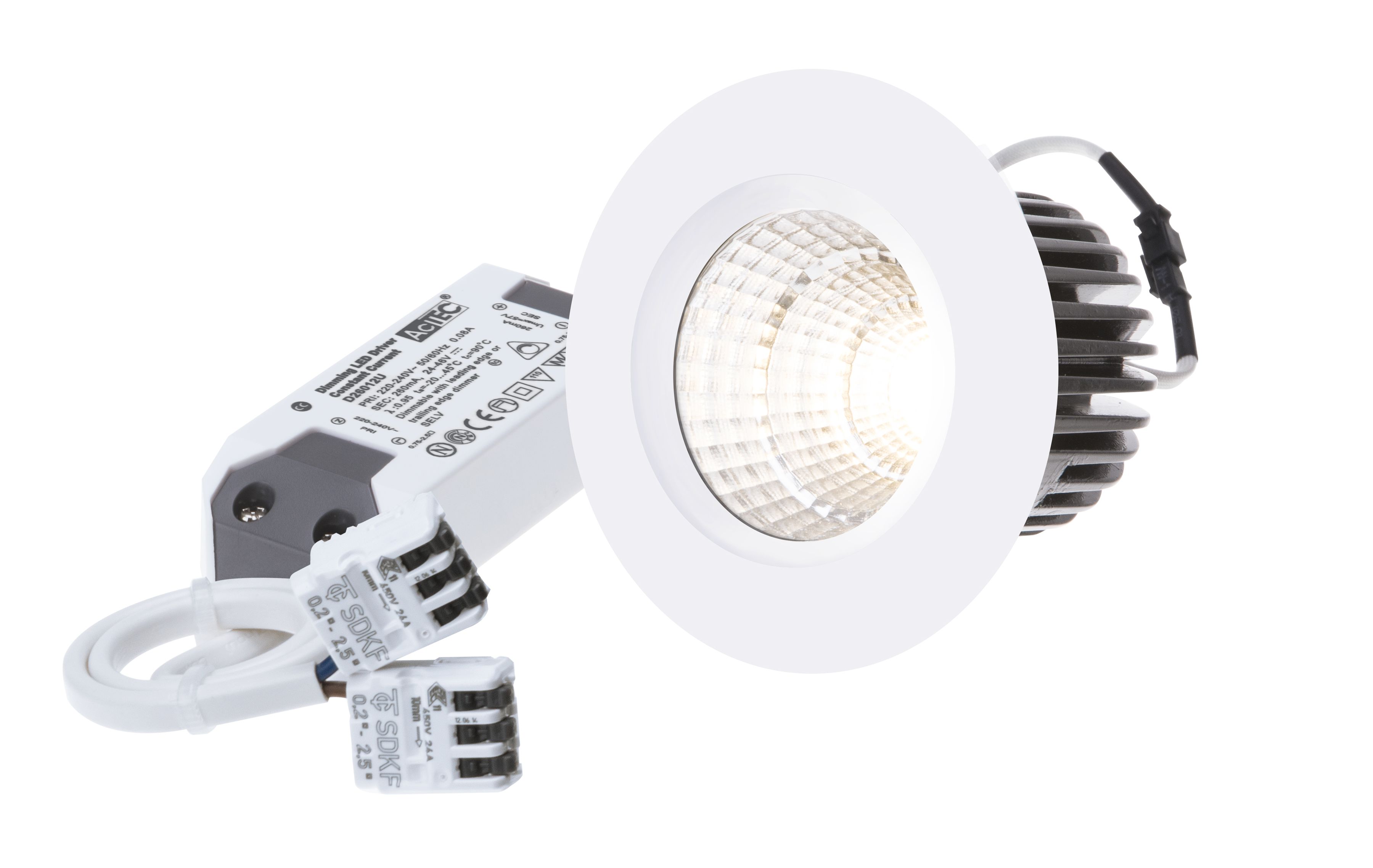 LED-Einbauspot FIXO weiss 3000K 960lm 60°