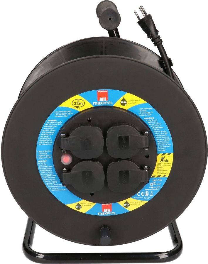 Cable reel with 4x sockets type 13, IP44