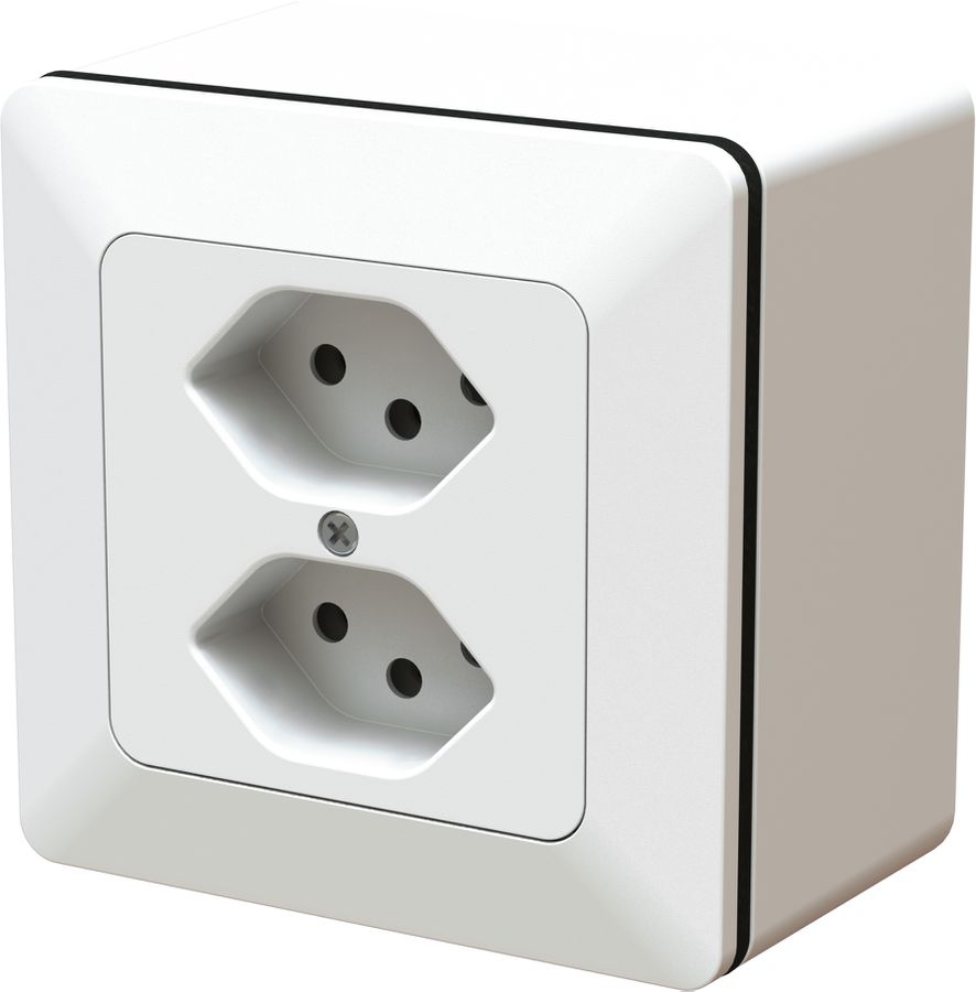 Surface-type wall socket 2x type 13 priamos white