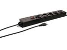 Steckdosenleiste Power Line 5x Typ 13 sw/sw Schalter 1.5m Magnet