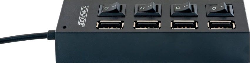 USB 2.0 HUB 4-fach schwarz