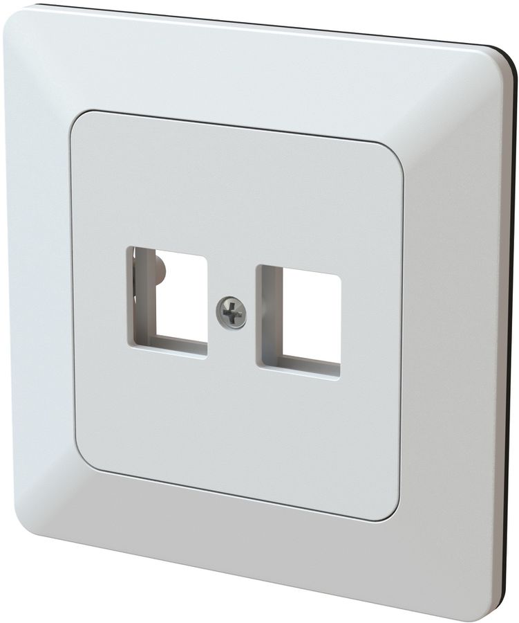 presa di rete 2x porta Keystone per RJ45 INC priamos bianco